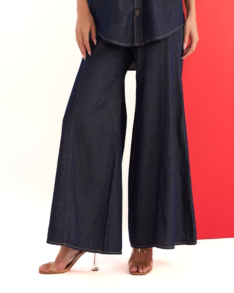 Indigo Denim Bell-Bottom Jeans