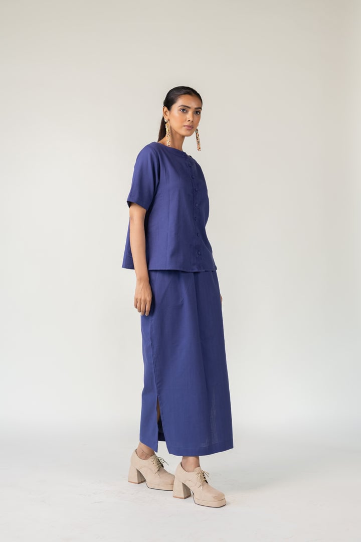 Indigo City-Goer Skirt Set