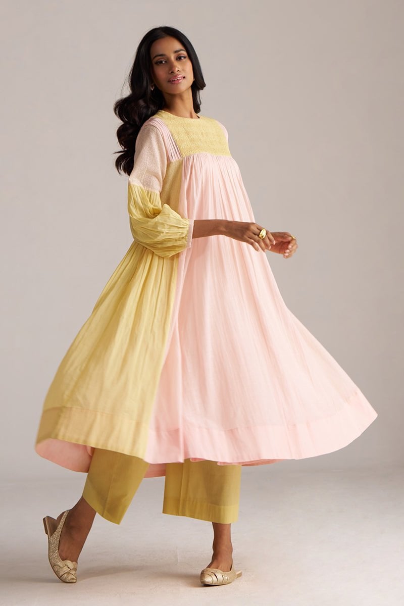 Dusty Citron and Powder Pink A-Line Co-ord Set