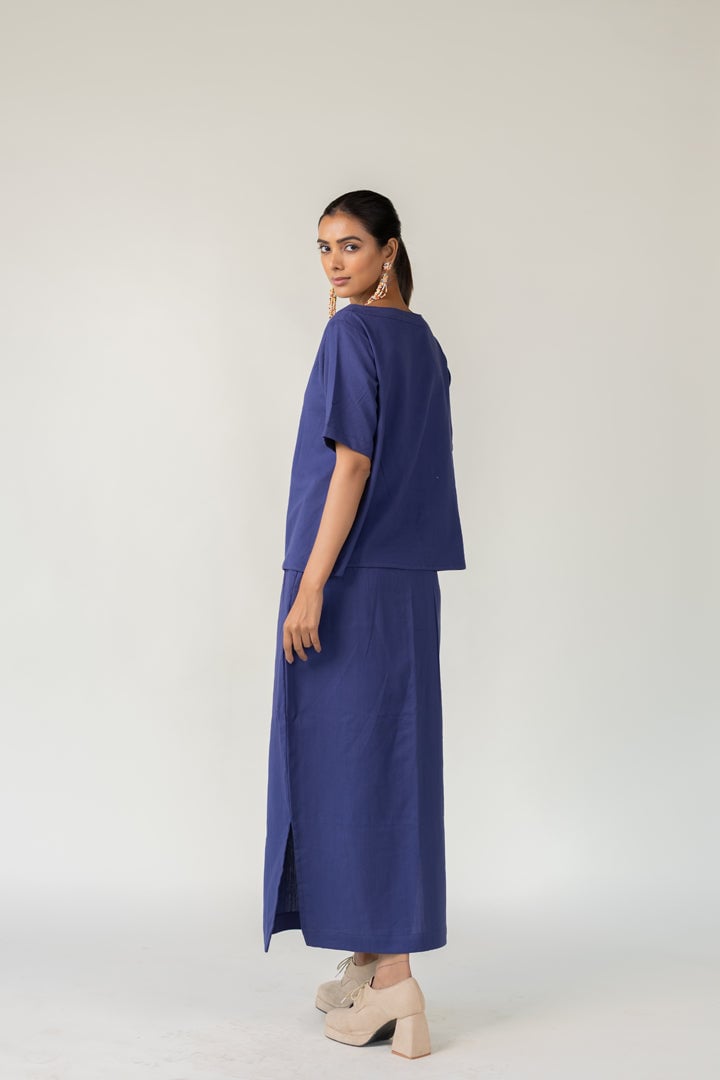 Indigo City-Goer Skirt Set