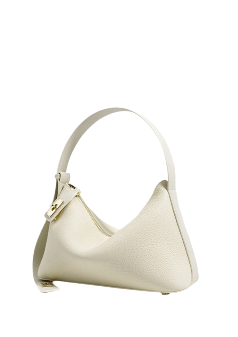 Lumi - Ladies Leather Baguette Bag Ivory