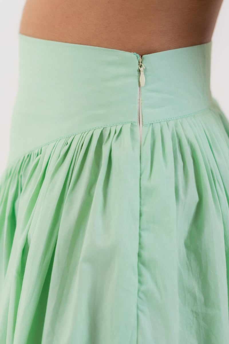 Mint Green Sequin Top and Pleated Midi Skirt Co-ord Set