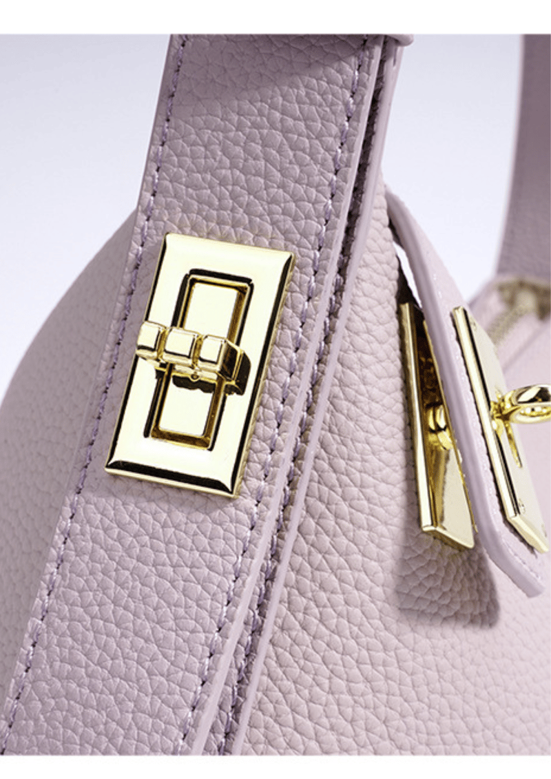 Lumi - Ladies Leather Baguette Bag Mauve — Favori