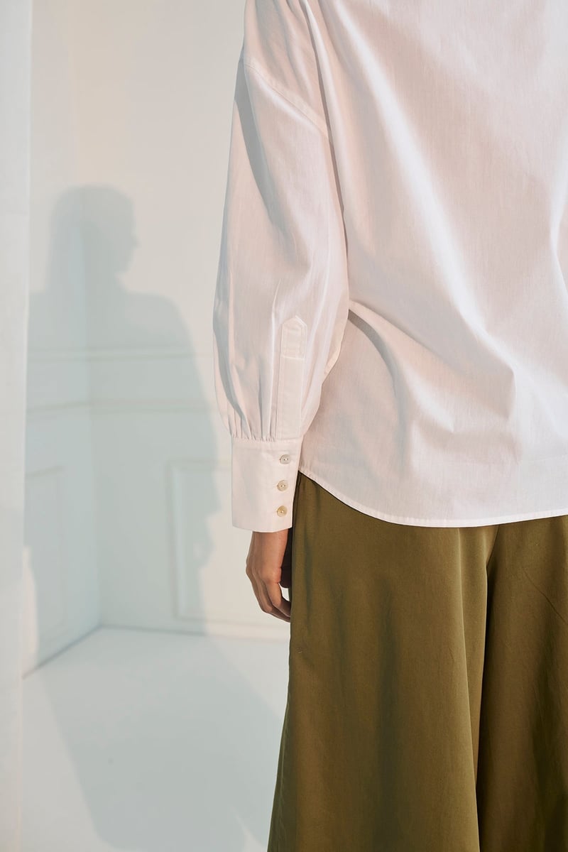 White Oversized Wrap Shirt Top with Side Tie