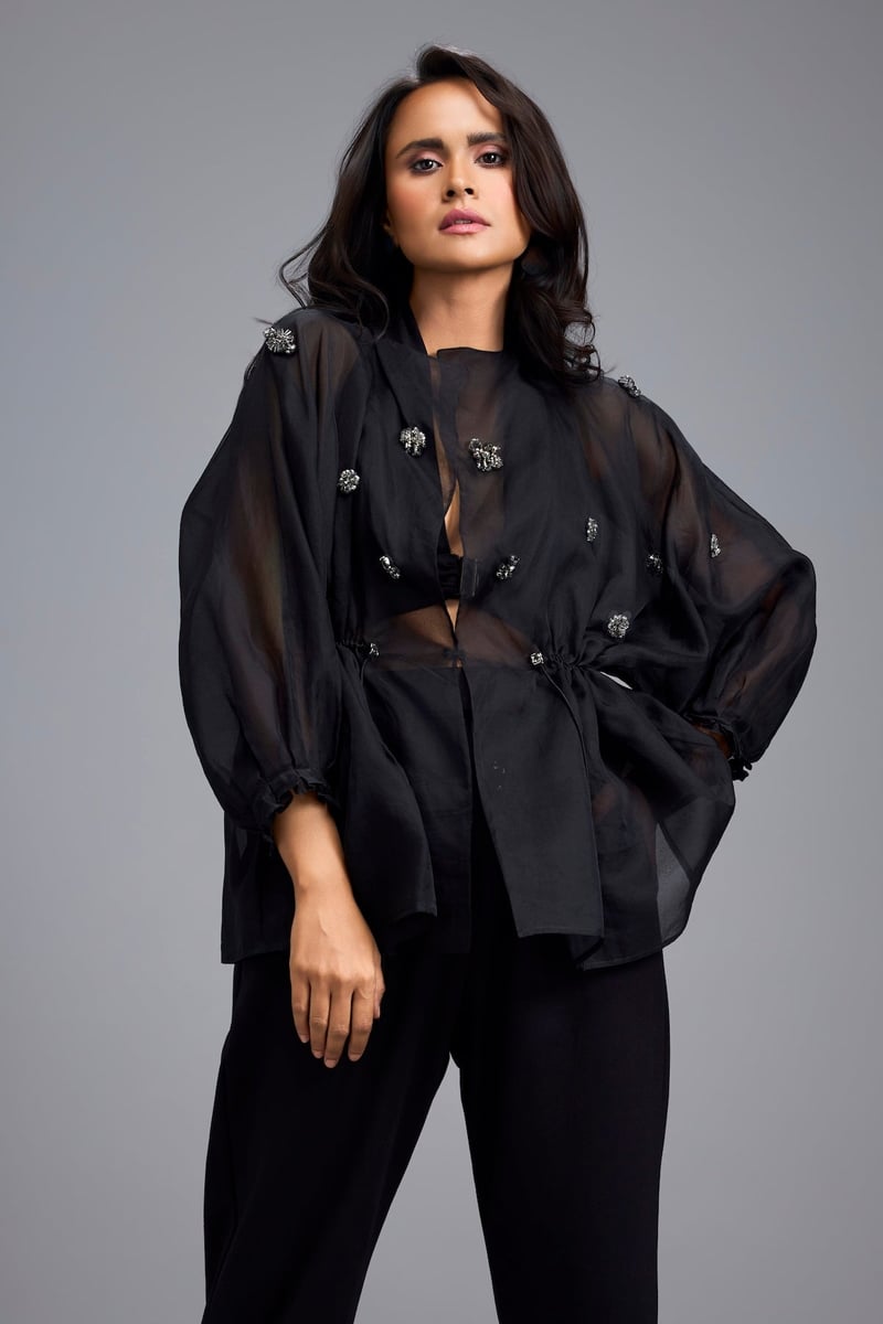 Embellished Organza Top — Deepika Arora