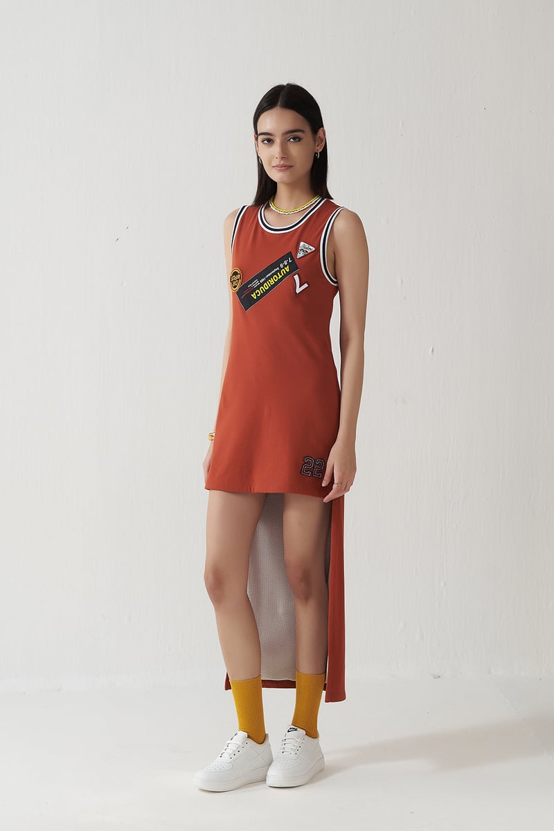 Maroon Sleeveless Shift Mini Dress with Mesh Underlayer