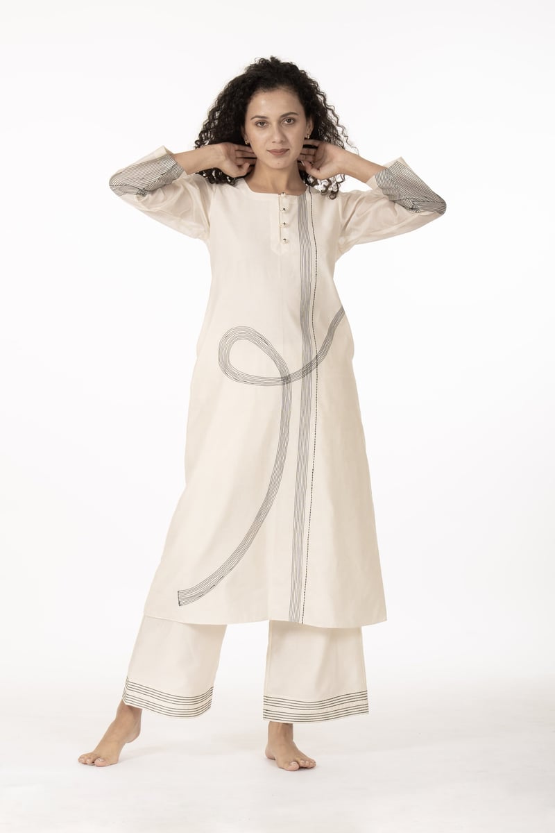 Khat Ivory Dress with Bottom — Khat