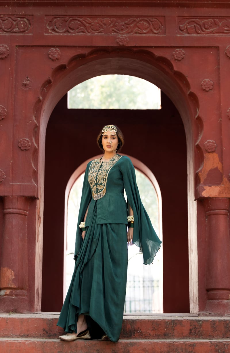 Luxurious Green Jacket Co-Ord Set