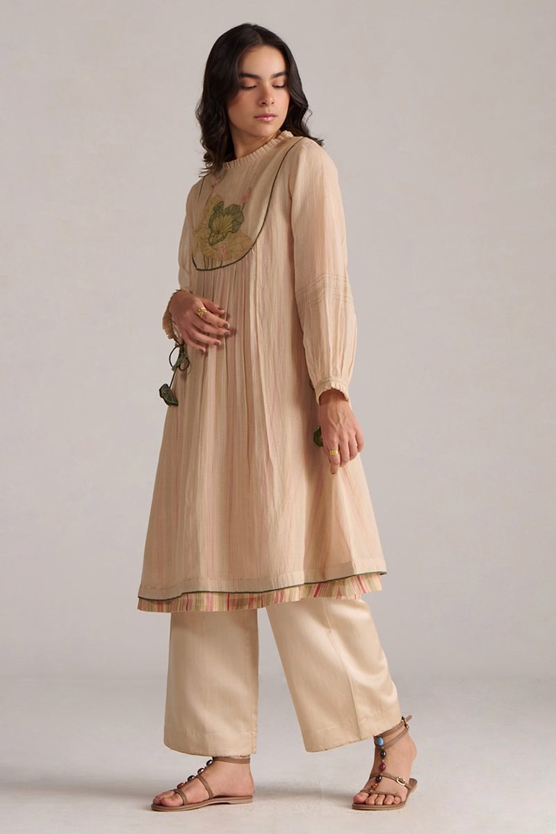 Macadamia Kota Silk Kurta and Pant Co-ord Set