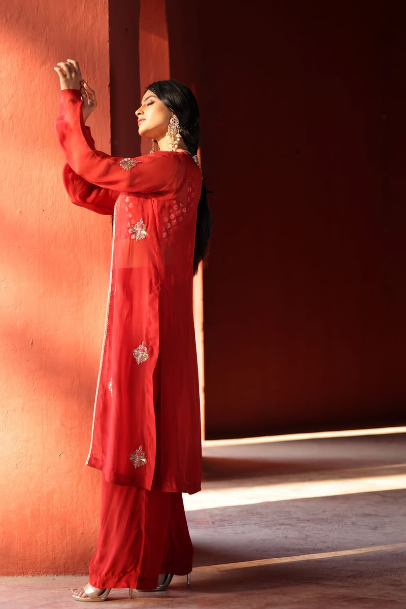Organza Co-Ord Set Rust