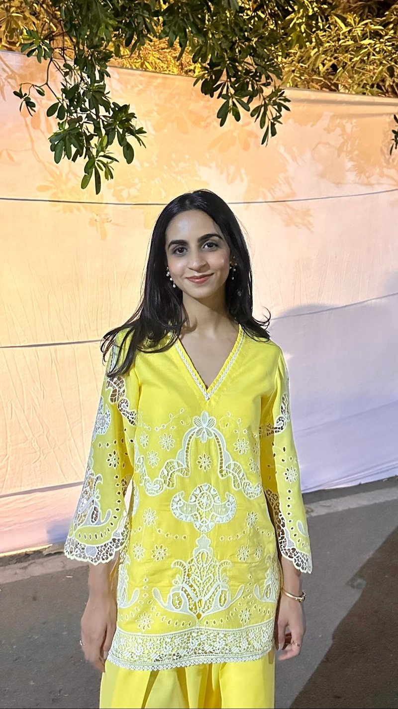 Yellow Cutwork Farshi Co-ord Set