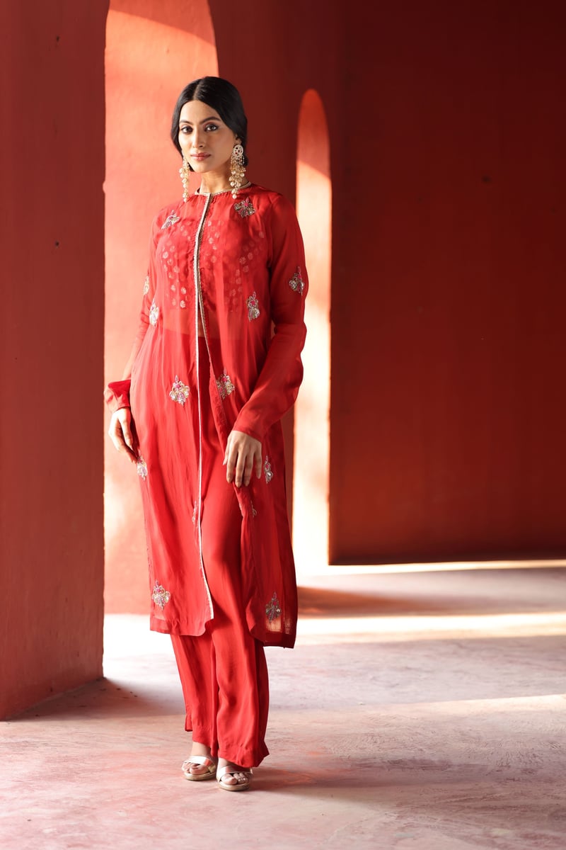 Organza Co-Ord Set Rust