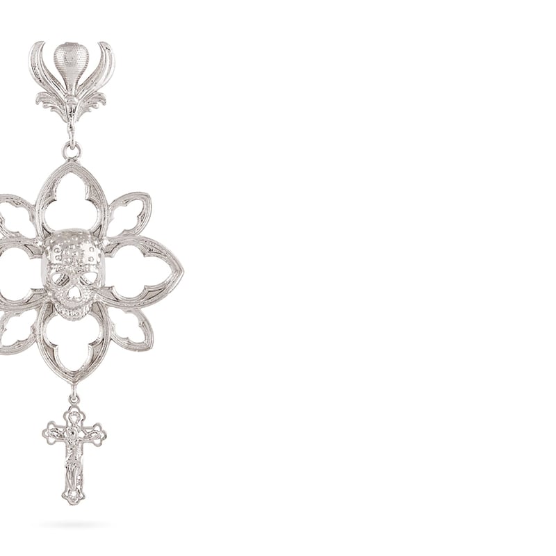 Skull Floral Earrings