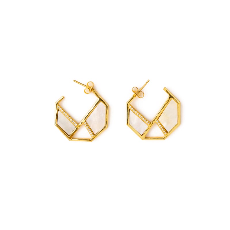 One Of A Kind Hex Hoops