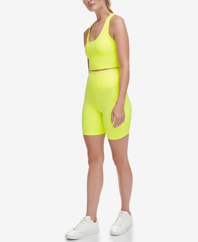 Neon Yellow Scoop-Neck Racerback Sports Bra