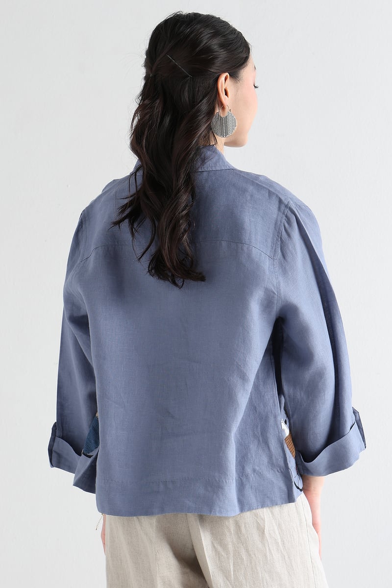 Midblue Zipper Shacket