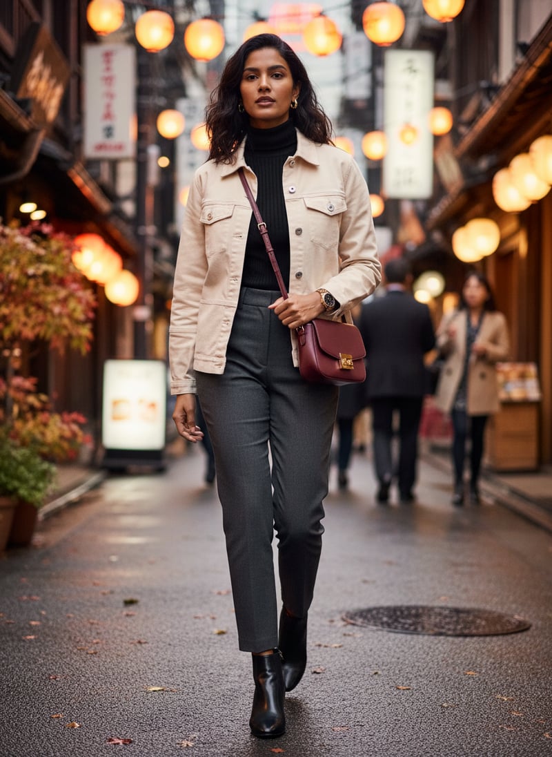 Light Natural Denim Jacket with Button Front