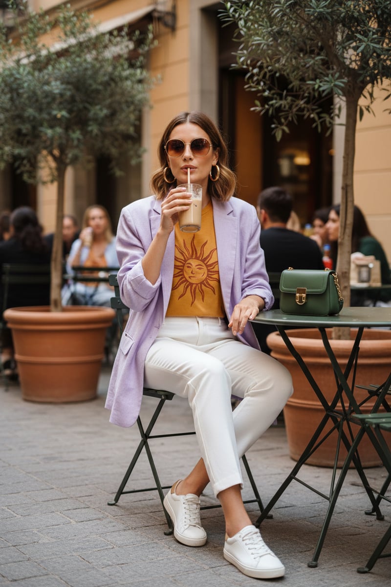 Light Pearl High-Rise Straight-Leg Tailored Trousers