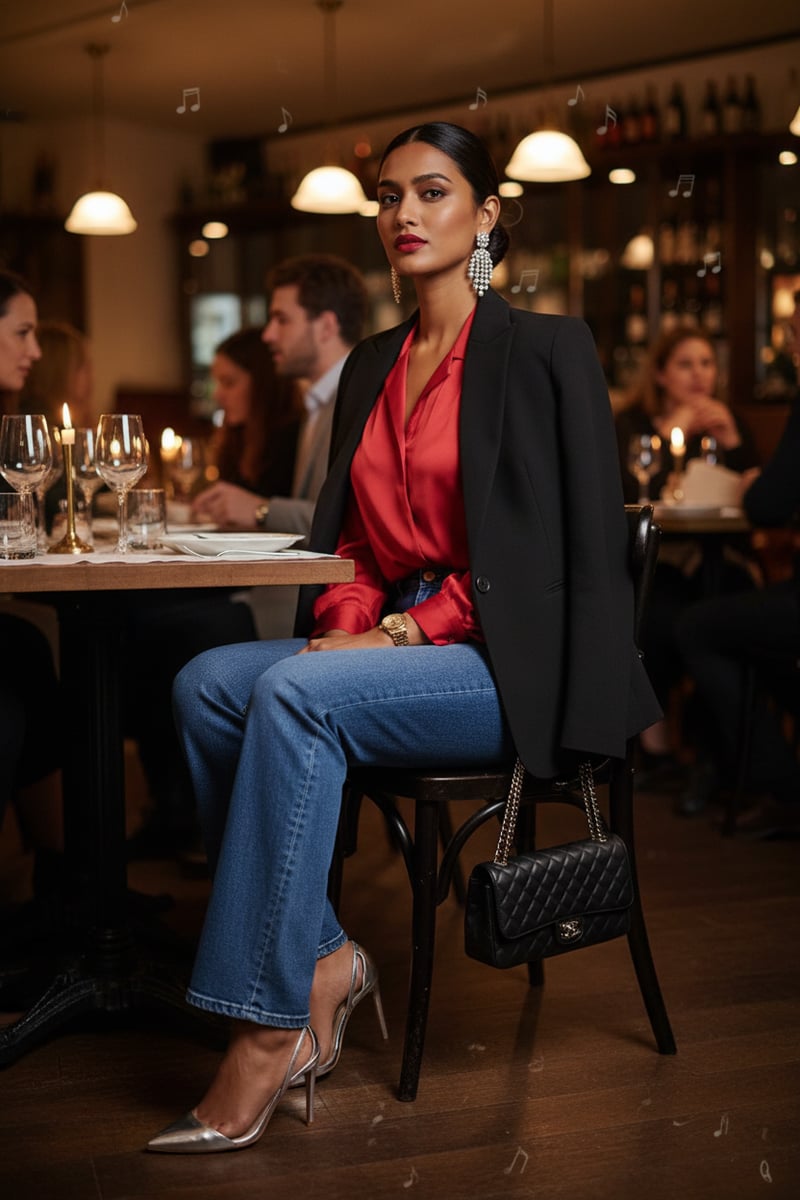 Medium Wash High-Rise Straight-Leg Jeans