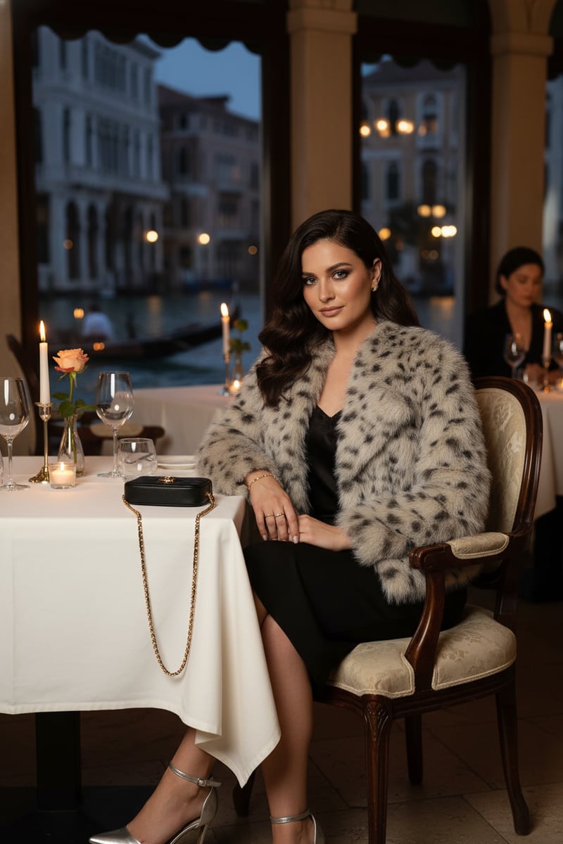 Beige Leopard Faux-Fur Cropped Jacket
