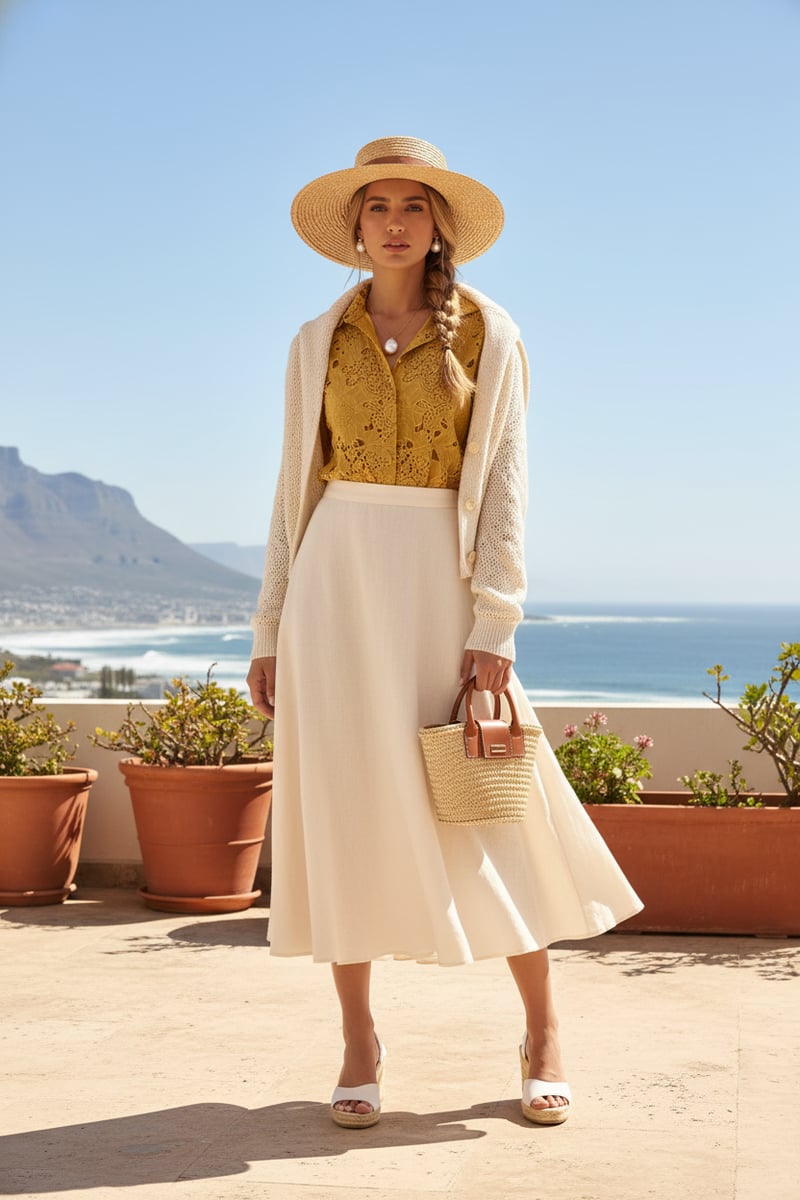 Yellow Cutwork Oversized Shirt