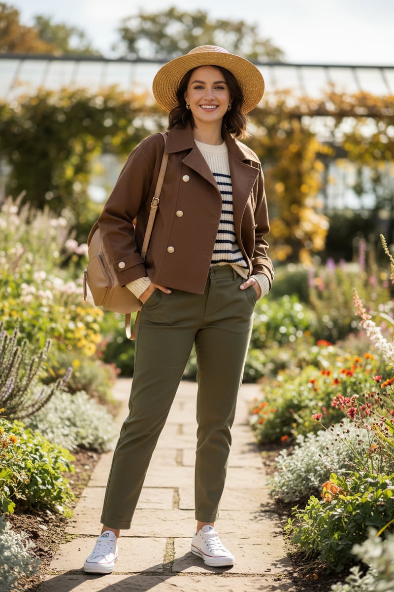 Brown Double-Breasted Tailored Jacket