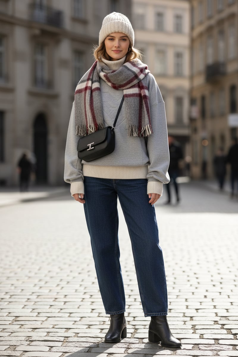 Light Grey Relaxed-Fit Crewneck Sweatshirt