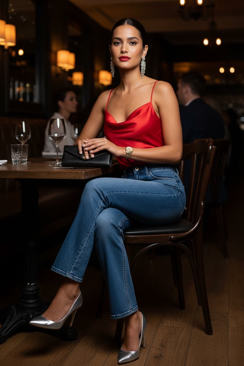 Medium Wash High-Rise Straight-Leg Jeans