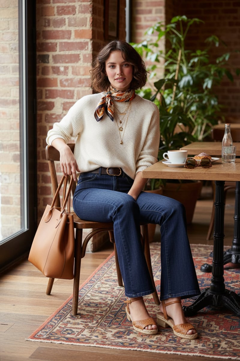 Dark Wash High-Rise Flared Jeans