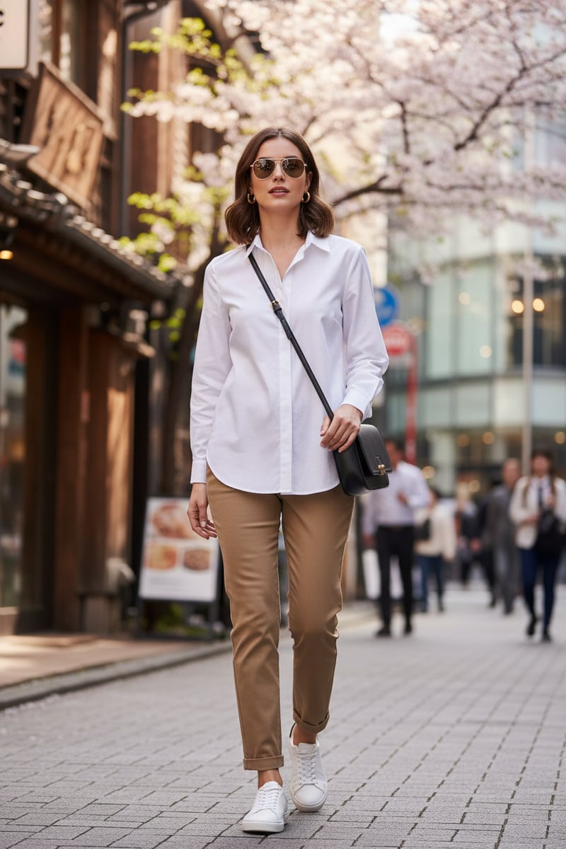 White Oversized Cotton Oxford Button-Down Shirt