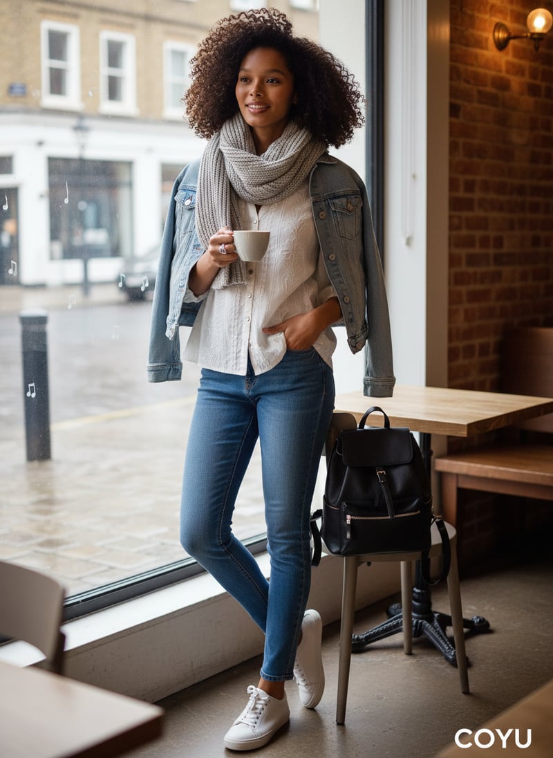 Natural White Embroidered Button-Front V-Neck Top