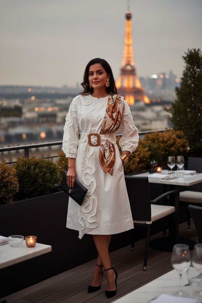 MIDI DRESS WITH PLEATED FRILL DETAILING ON SLEEVES COMES WITH BELT