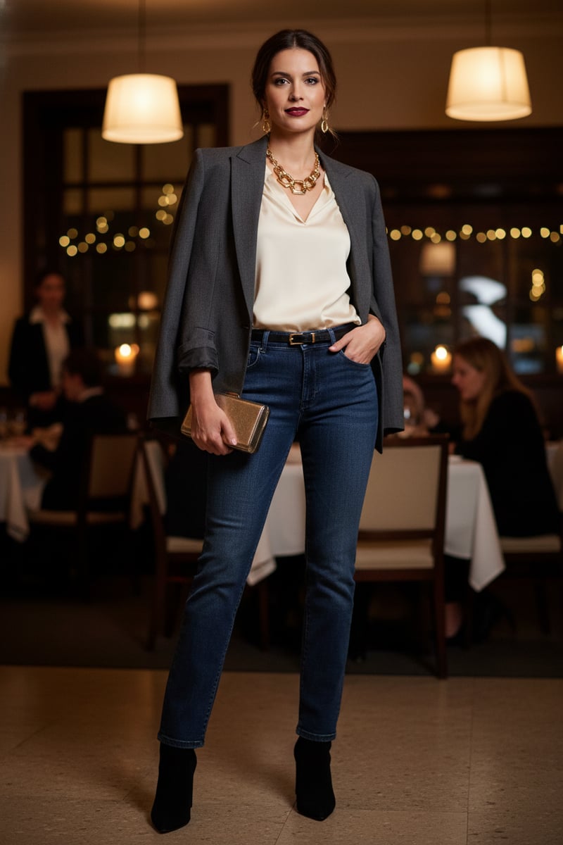 Medium Wash High-Rise Straight-Leg Jeans