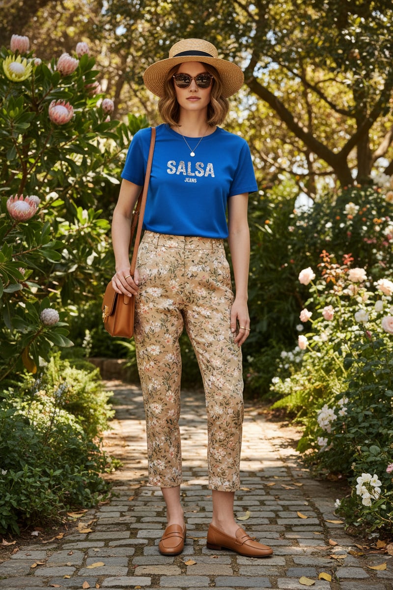 Dark Blue Logo T-Shirt with Shiny Bead Detail