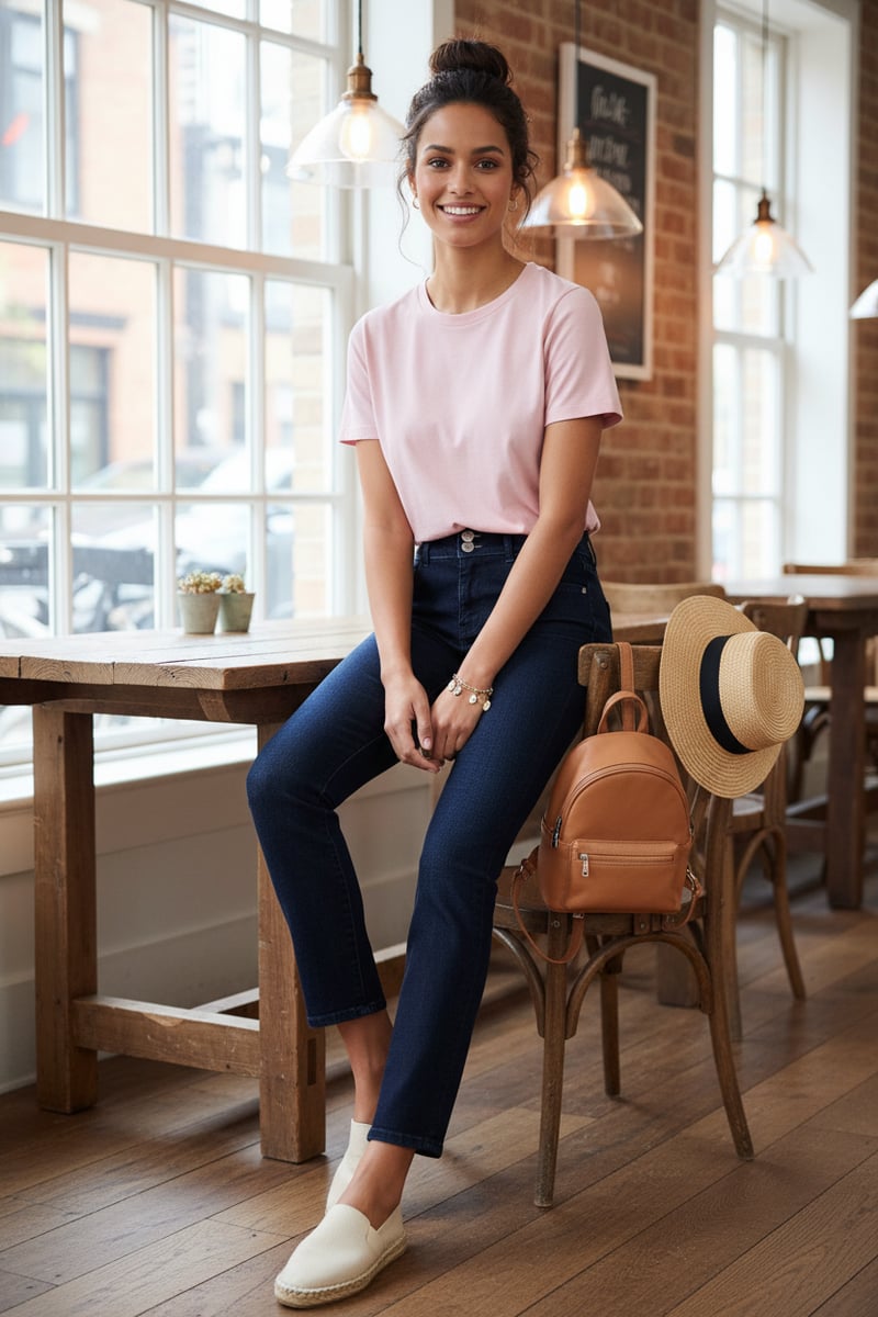 Dark Wash High-Rise Straight-Leg Jeans