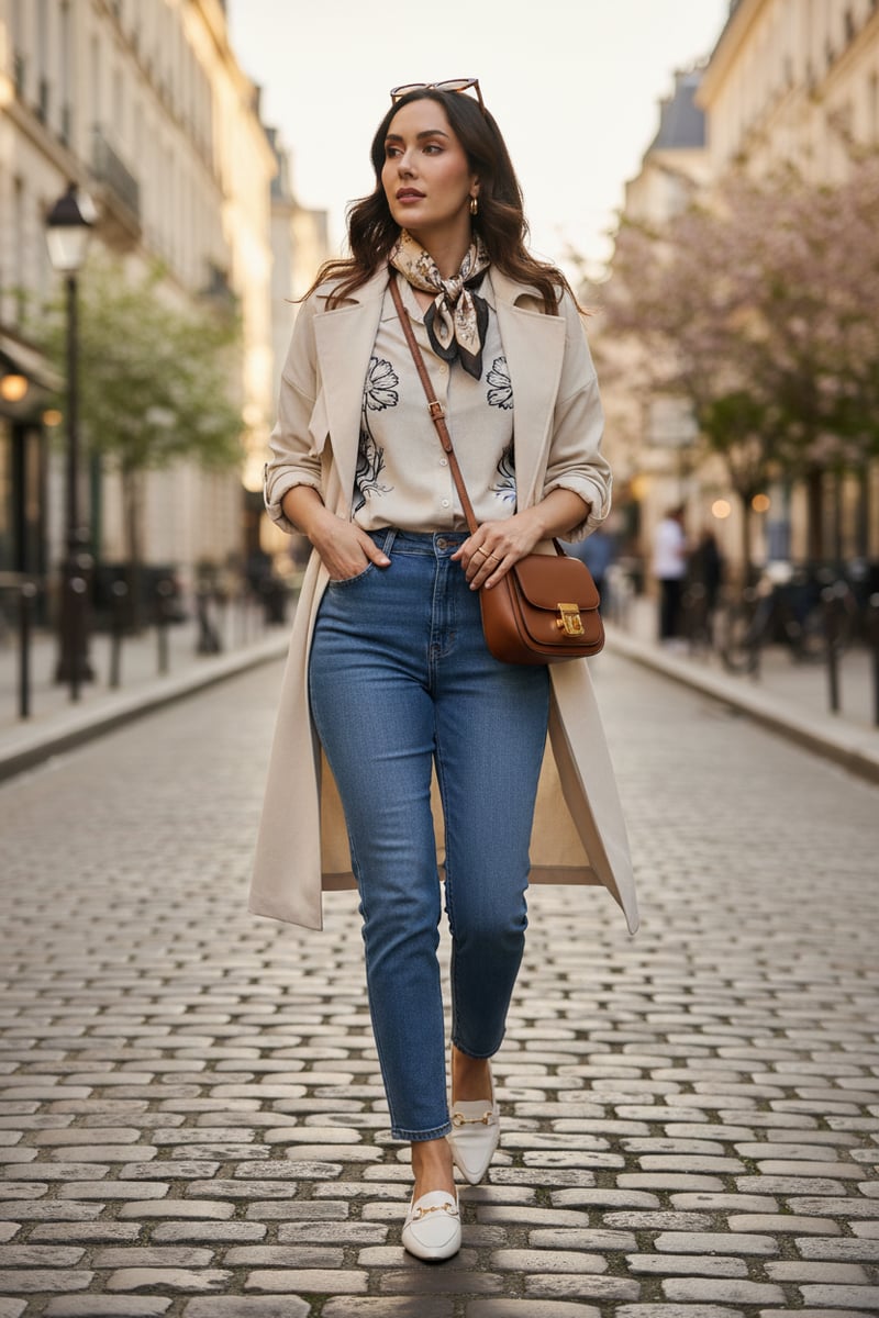 Natural Floral Embellished Longline Shirt
